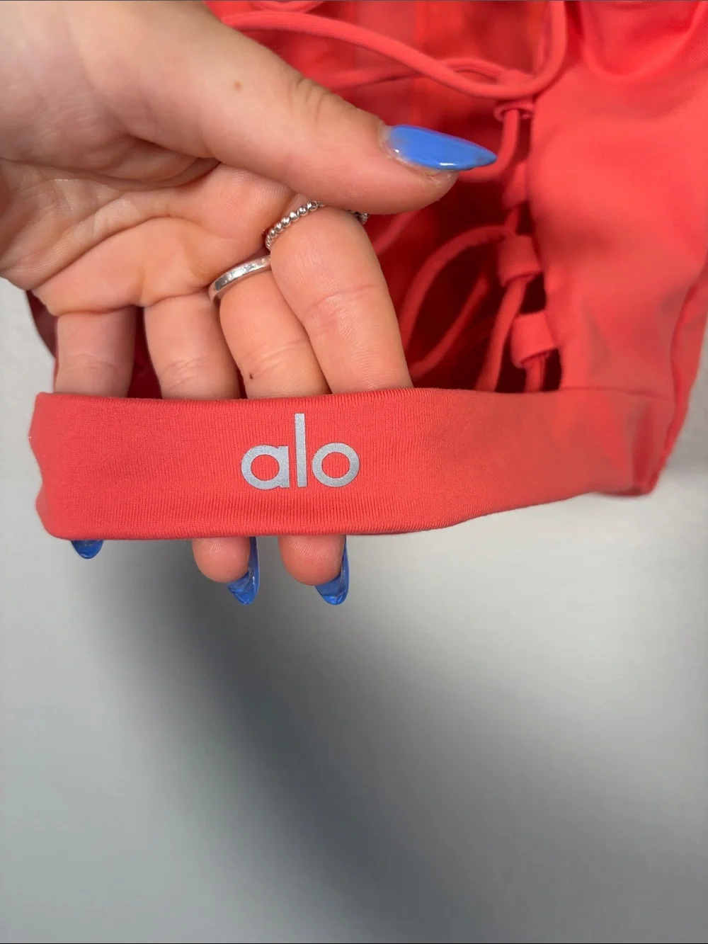 ALO Yoga Lace Up Movement Tank in Coral - M